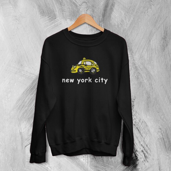 Y2K NYC Sweatshirt New York Taxi Sweater Love Tour NYC 17 - Picture 1 of 5